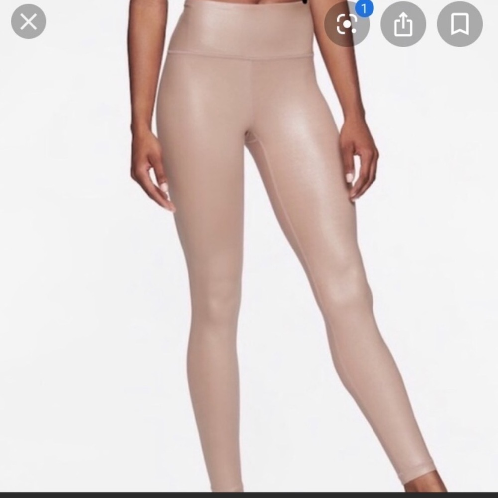 Athleta Elation Shimmer Tight  Athletic Leggings in Rose Gold Large